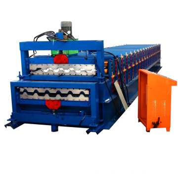 russis type double layer sheet metal steel making roofing and wall panel fabrication roll forming machine with lamination